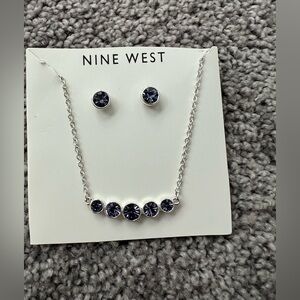Nine West Brand Crystals Set of earring and necklace New